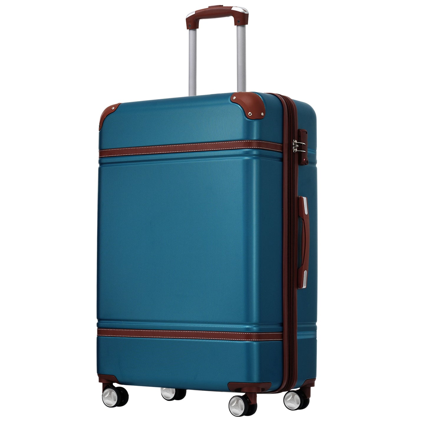 Hardshell Luggage With Tsa Lock, 24" Expandable Lightweight Suitcase With Spinner Wheels, Single Vintage Luggage