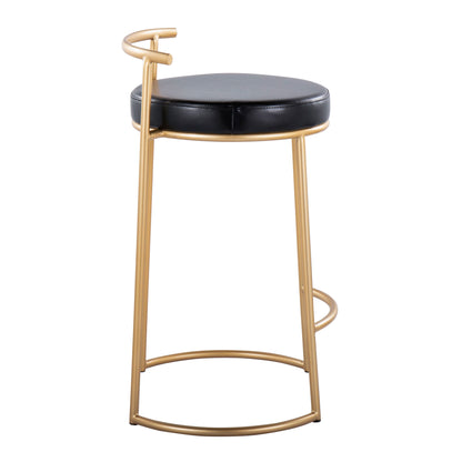 Fuji - Round Contemporary Fixed Height Counter Stool (Set of 2)