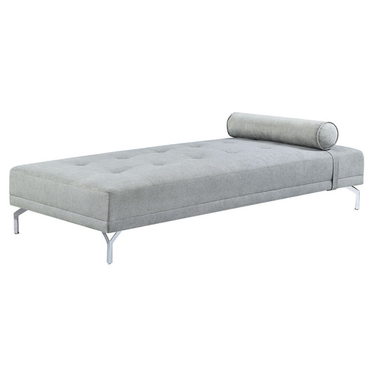 Quenti - Velvet Sofa Bed With Pillow - Gray