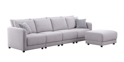 Penelope - Fabric Reversible Modular Sectional Sofa With Ottoman And Pillows