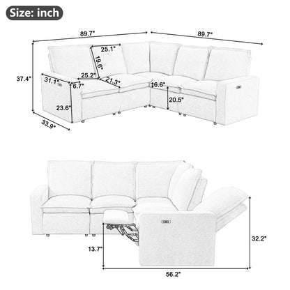 Power Recliner Chair Home Theater Seating Soft Chair With USB Port For Living Room, Bedroom, Theater Room