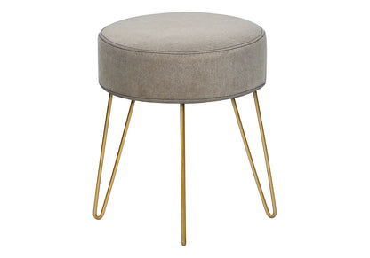 Ottoman, Pouf, Footrest, Foot Stool, Round Gold Metal Legs, Contemporary, Modern