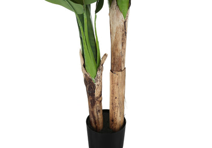 55" Tall, Artificial Plant, Banana Tree, Indoor, Faux, Fake, Floor, Greenery, Potted, Real Touch, Decorative - Green / Black