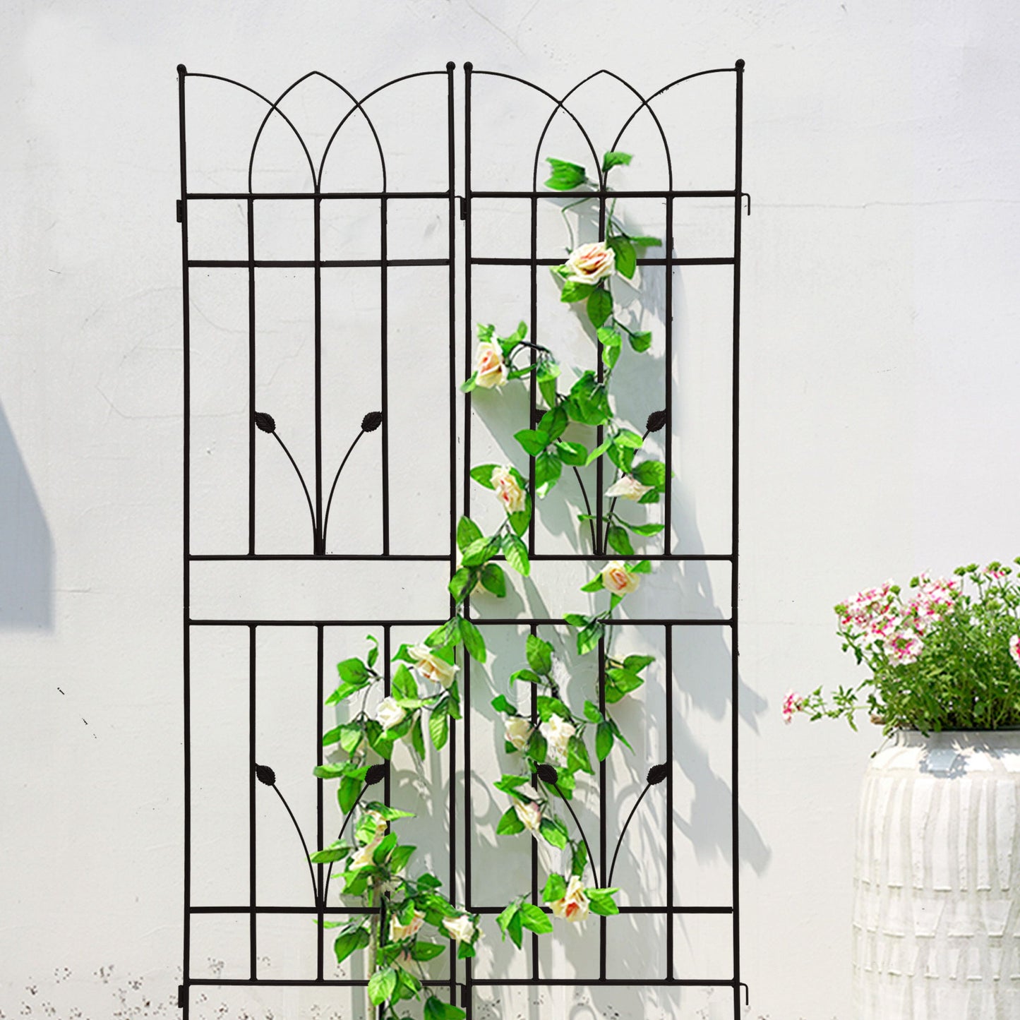 Metal Garden Trellis Rustproof For Climbing Plants Outdoor Flower Support