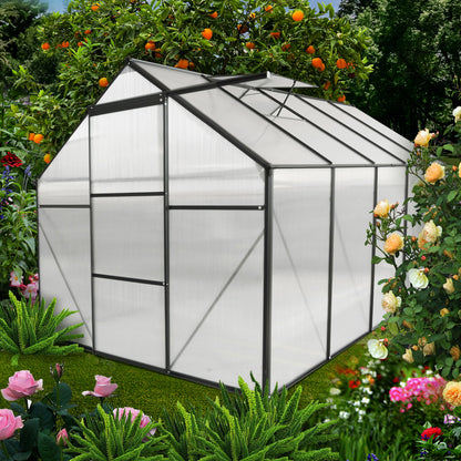 Polycarbonate Greenhouse Raised Base And Anchor Aluminum Heavy Duty Walk-In Greenhouses For Outdoor Backyard In All Season