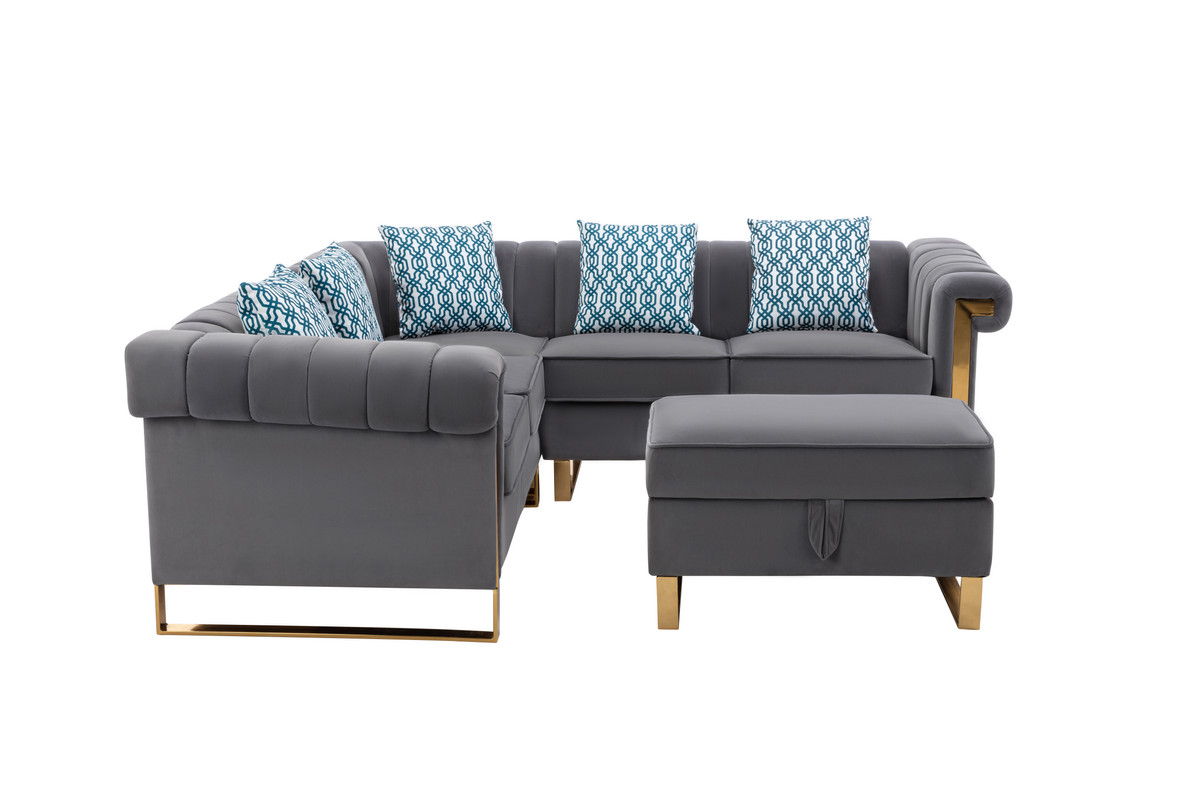 Maddie - Velvet Sectional Sofa