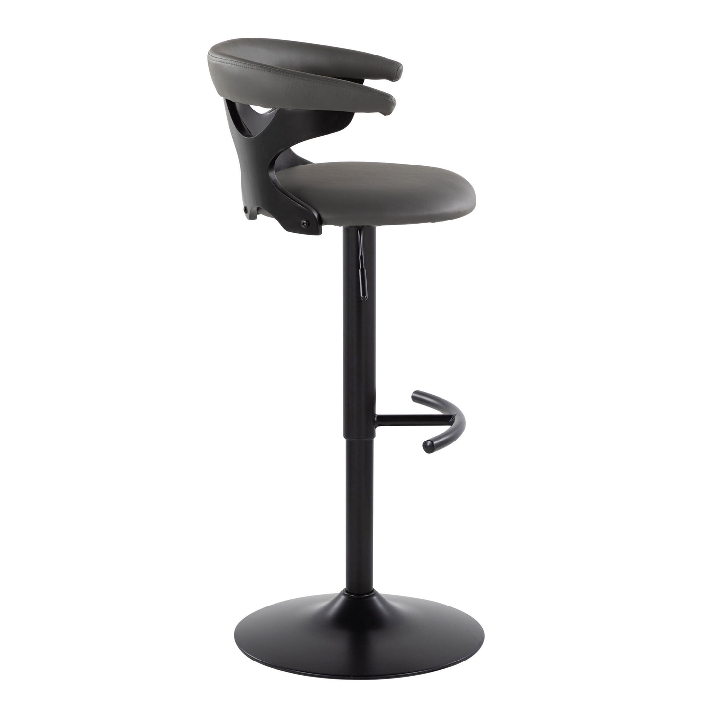 Gardenia - Contemporary Adjustable Barstool With Swivel With Rounded T Footrest (Set of 2)