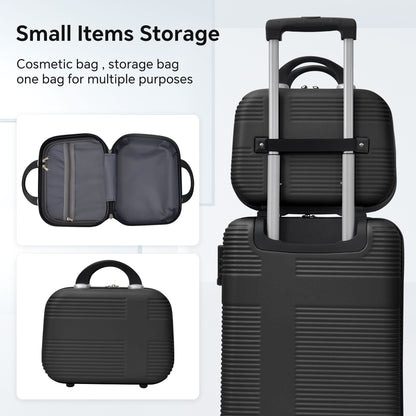 Luggage 4 Piece Set With Spinner Wheels, Hardshell Lightweight Suitcase With Tsa Lock, Checked Luggage