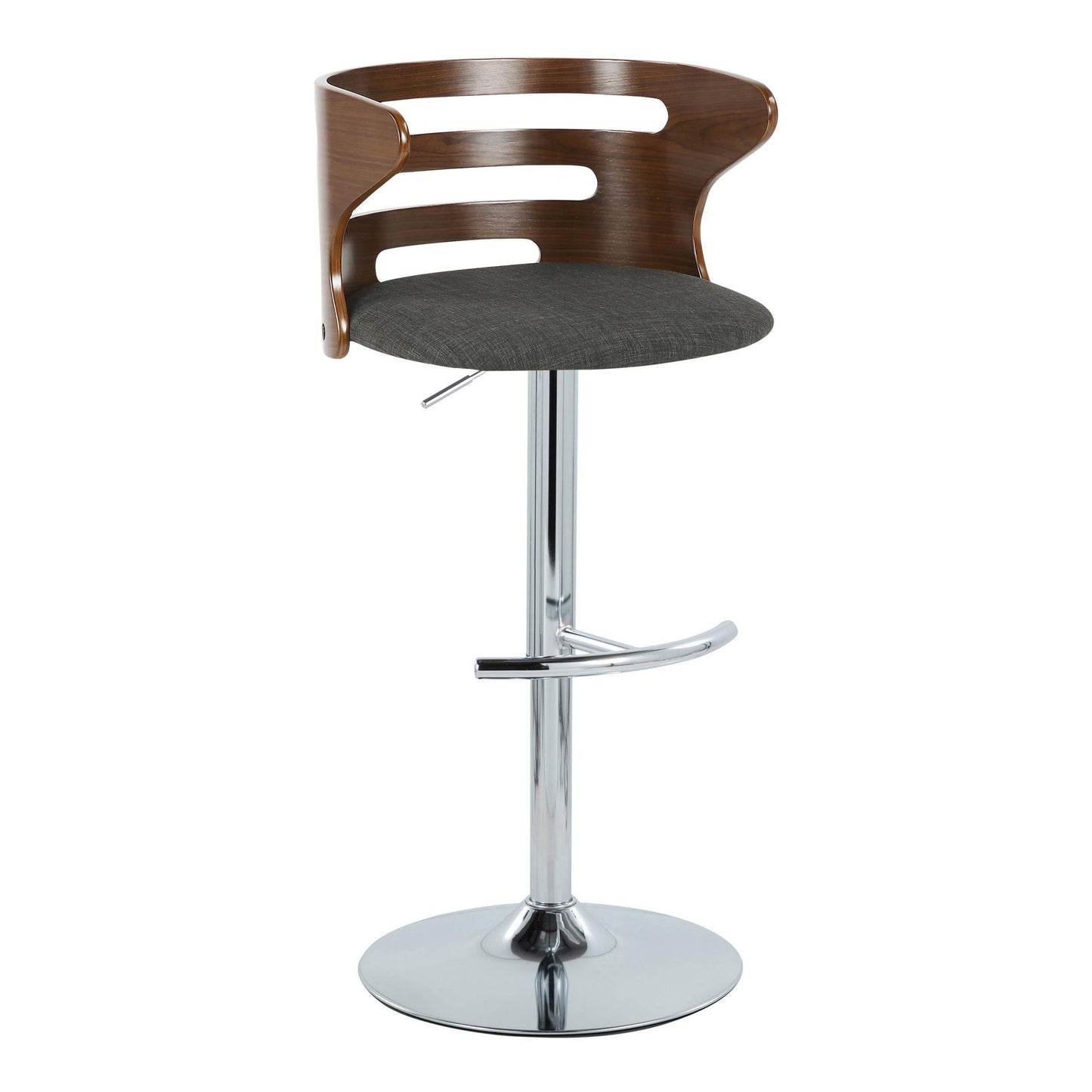 Cosi - Mid Century Modern Adjustable Barstool With Swivel & Rounded T Footrest (Set of 2)