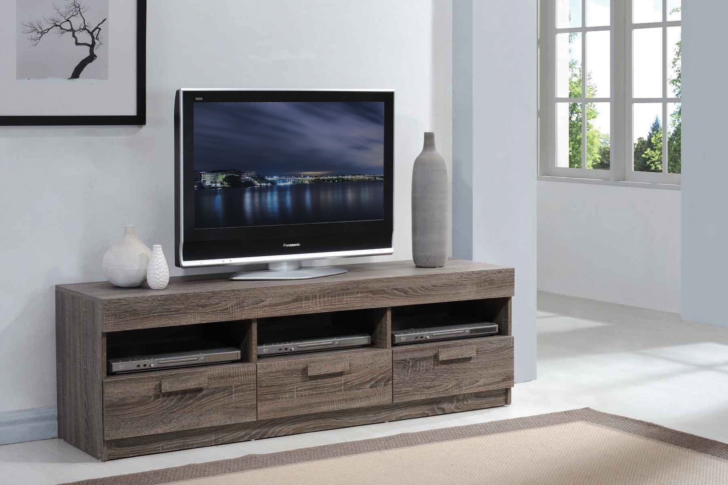 Alvin - TV Stand - Rustic Oak