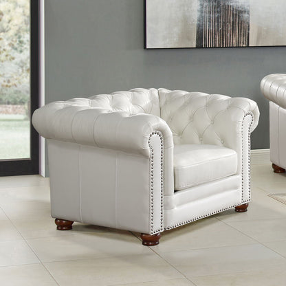 Aliso - Leather Chair - Cream White