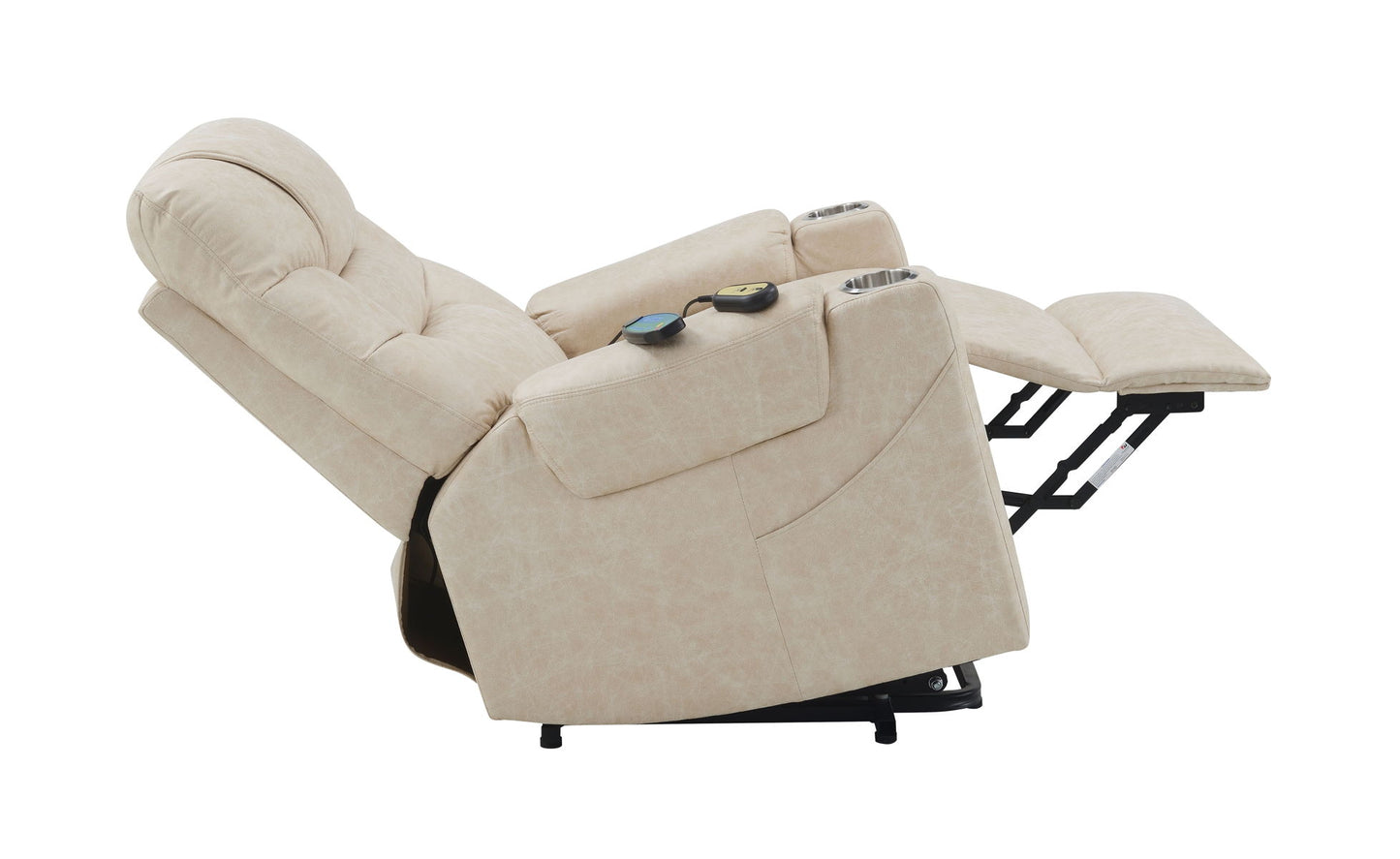 Nairi - Leather Aire Power Motion Recliner With Lift Heating Massage Function - Ivory