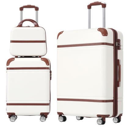 Hardshell Luggage Sets 3 Pieces 20" / 28" Luggages And Cosmetic Case Spinner Suitcase With Tsa Lock Lightweight