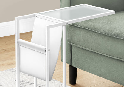 Accent Table, C - Shaped, Contemporary And Modern - White