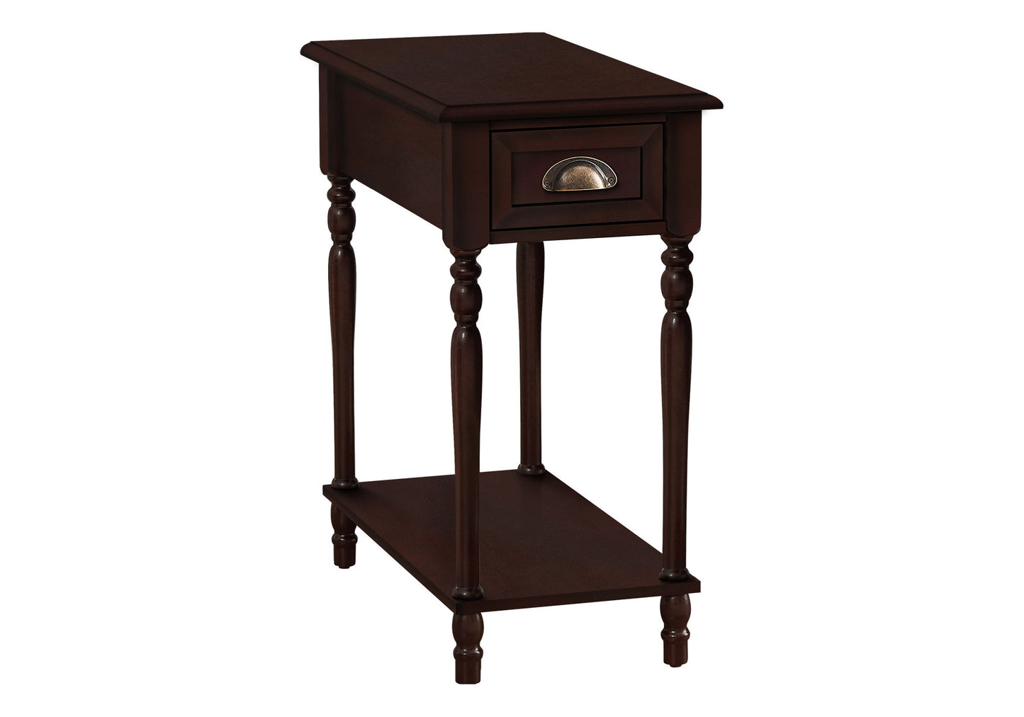 Accent Side Table, 2 Tier, Storage Drawer, Stylish Traditional Design