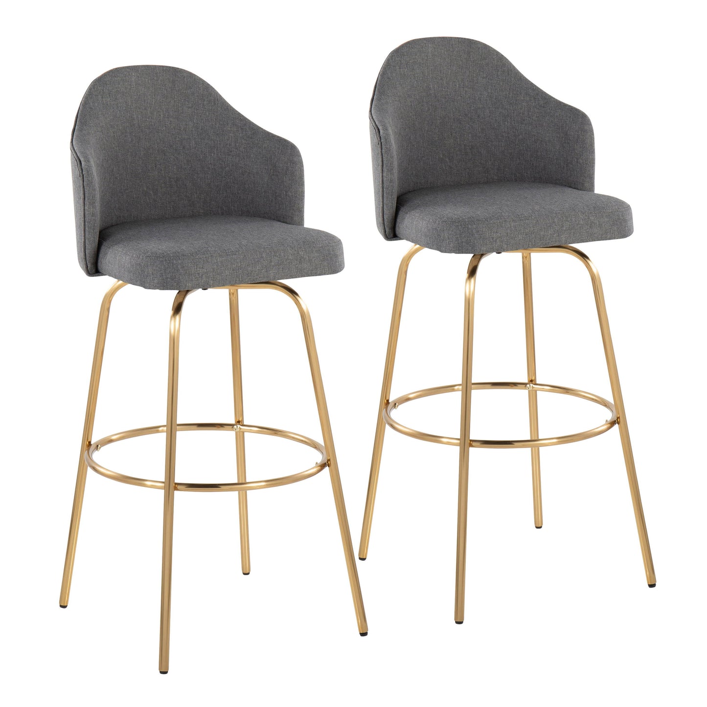 Ahoy - Contemporary Fixed Height Bar Stool & Round Footrest (Set of 2)