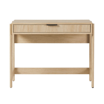 Transitional Reeded Writing Desk With Drawer