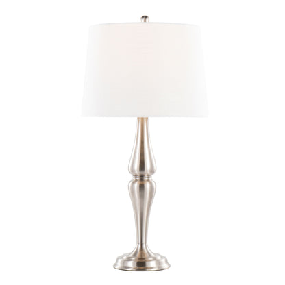 Sawyer - Contemporary Table Lamp (Set of 2) - Nickel / White