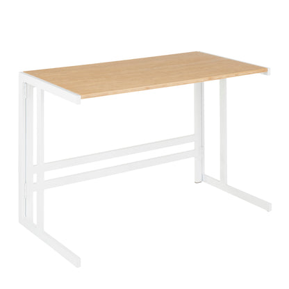 Roman - Industrial Office Desk - White / Natural