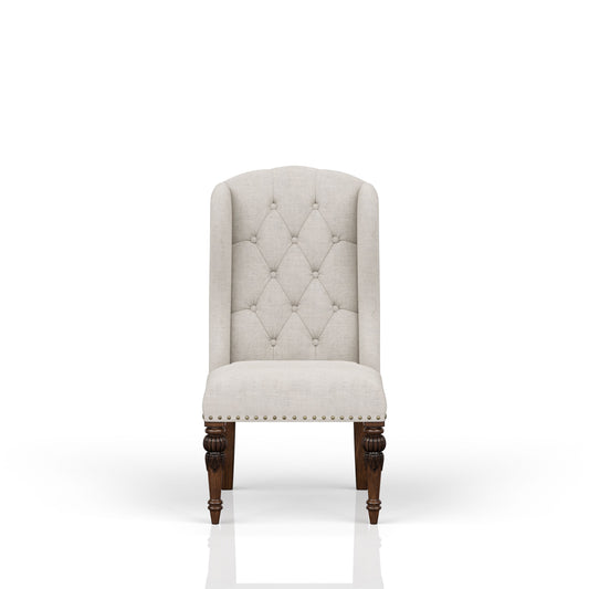 Upholstered Wing Host Chair - Light Gray