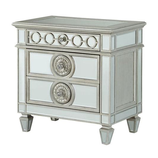 Varian - Mirrored Nightstand - Silver