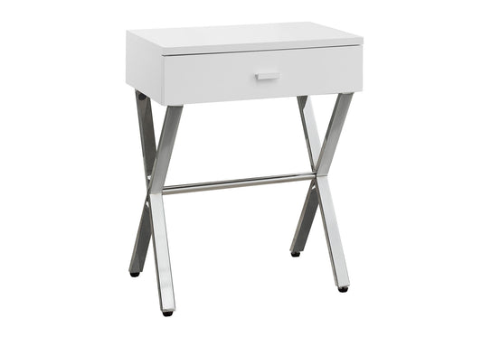 Accent Side X Table, Storage Drawer, Contemporary & Modern