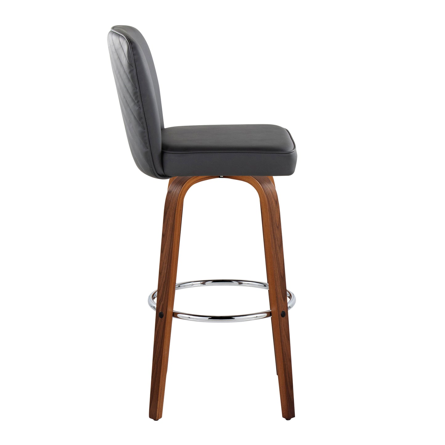 Henry - Contemporary Fixed Height Barstool With Swivel With Round Footrest (Set of 2)