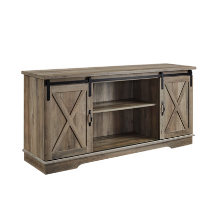 Farmhouse Sliding X Barn Door TV Stand