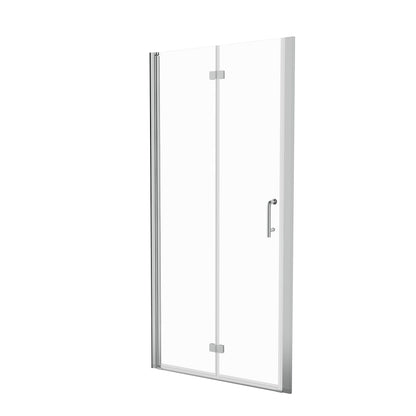 Bi-Fold Semi-Frameless Shower Doors In Matte With Clear Glass