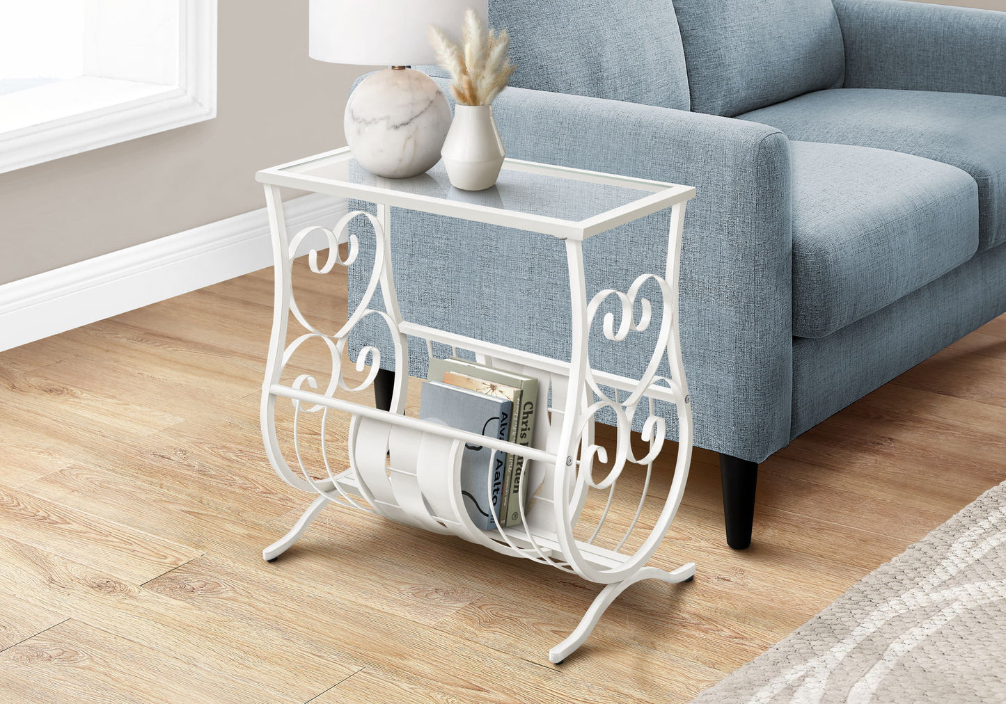 Accent Side Table, Traditional - White