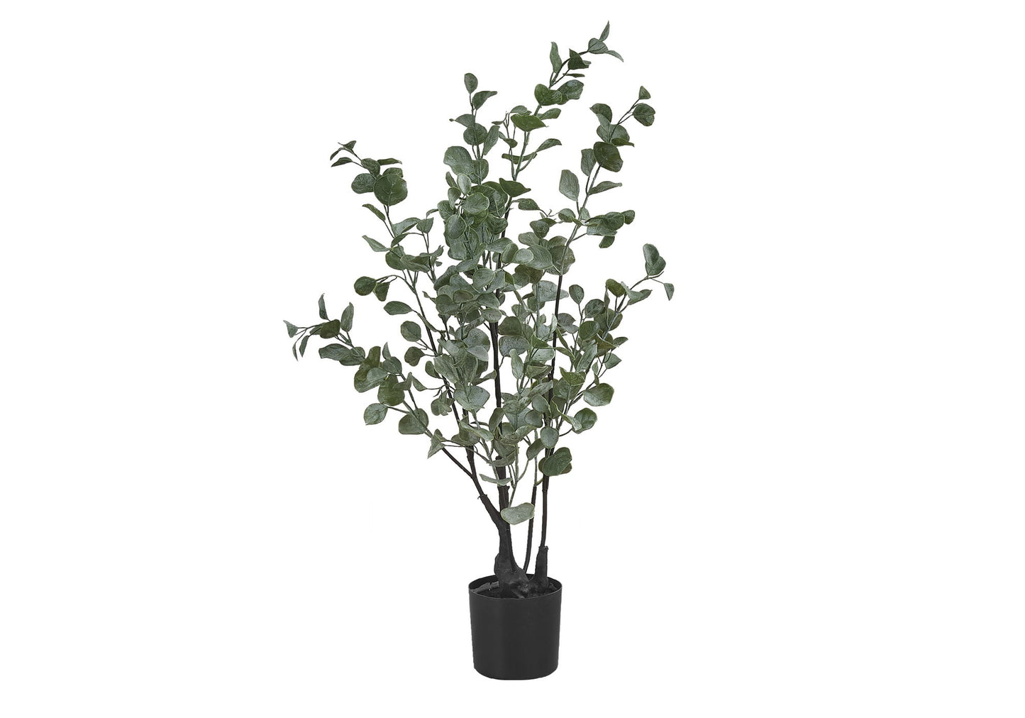 35" Tall, Artificial Plant, Eucalyptus Tree, Indoor, Faux, Fake, Floor, Greenery, Potted, Decorative - Green / Black