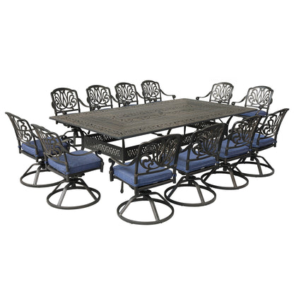 Rectangular Metal Dining Set With Cushions