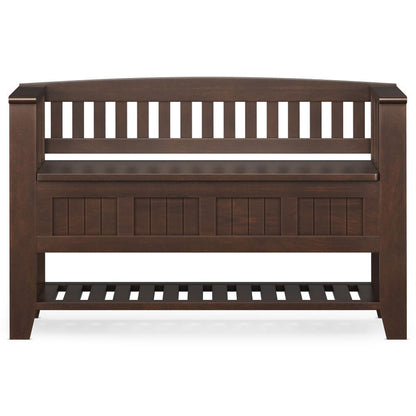 Acadian - Entryway Storage Bench With Shelf - Brown