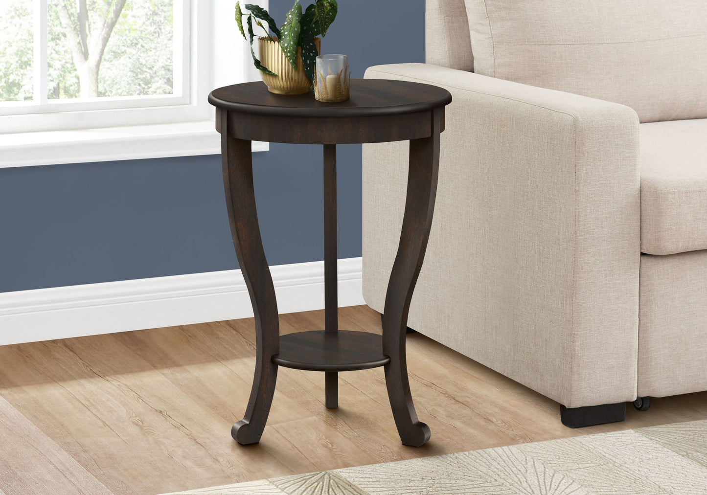 Accent End Table, 2 Tier, Traditional - Walnut