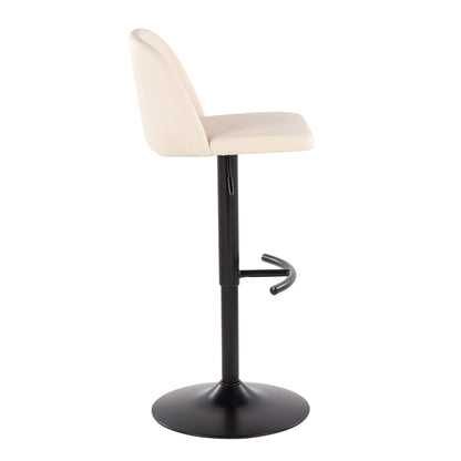 Toriano - Contemporary Adjustable Bar Stool With Rounded T Footrest (Set of 2)