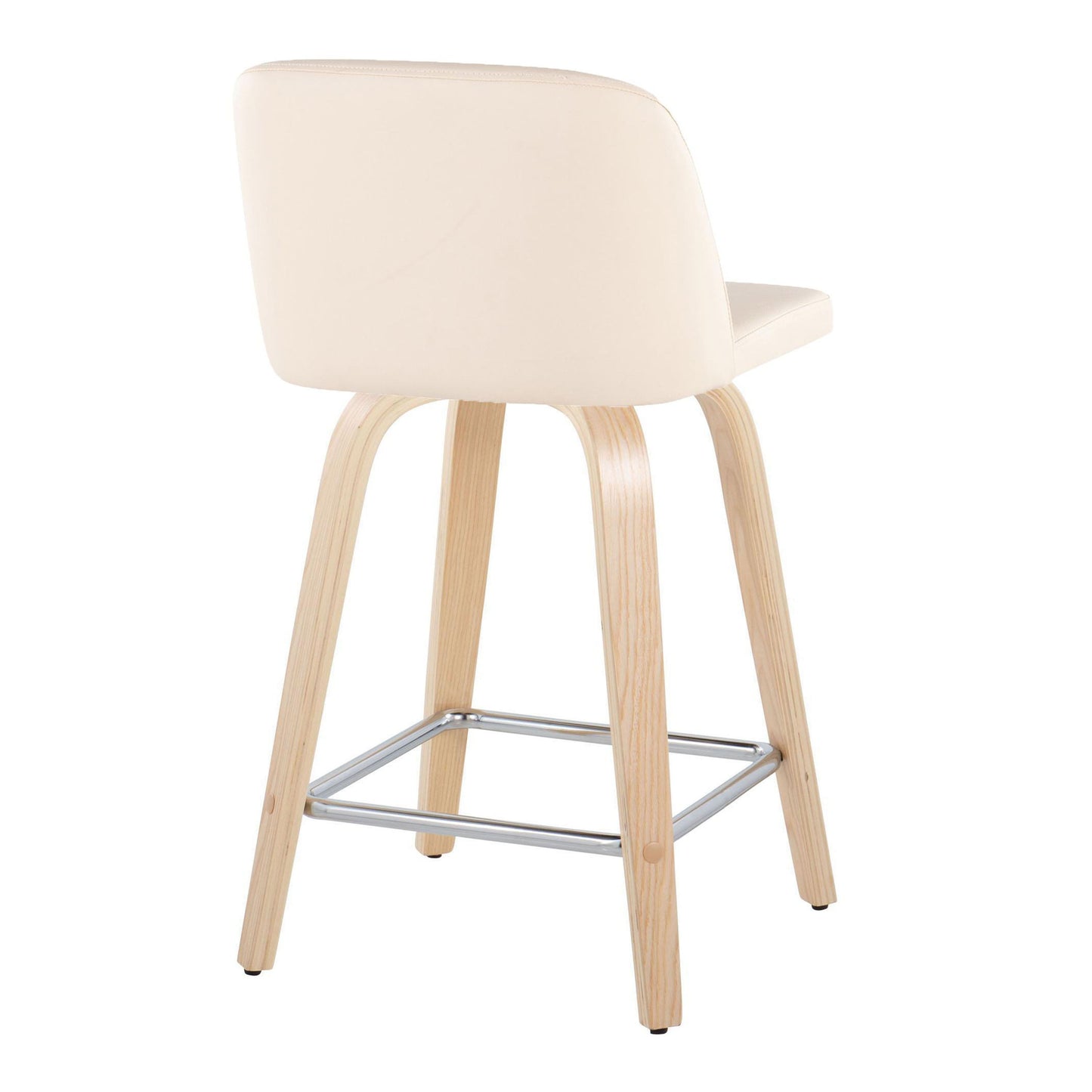 Toriano - Contemporary Fixed Height Counter Stool With Swivel With Square Footrest (Set of 2)