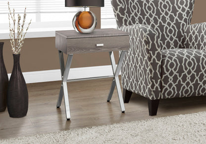 Accent Side X Table, Storage Drawer, Contemporary & Modern