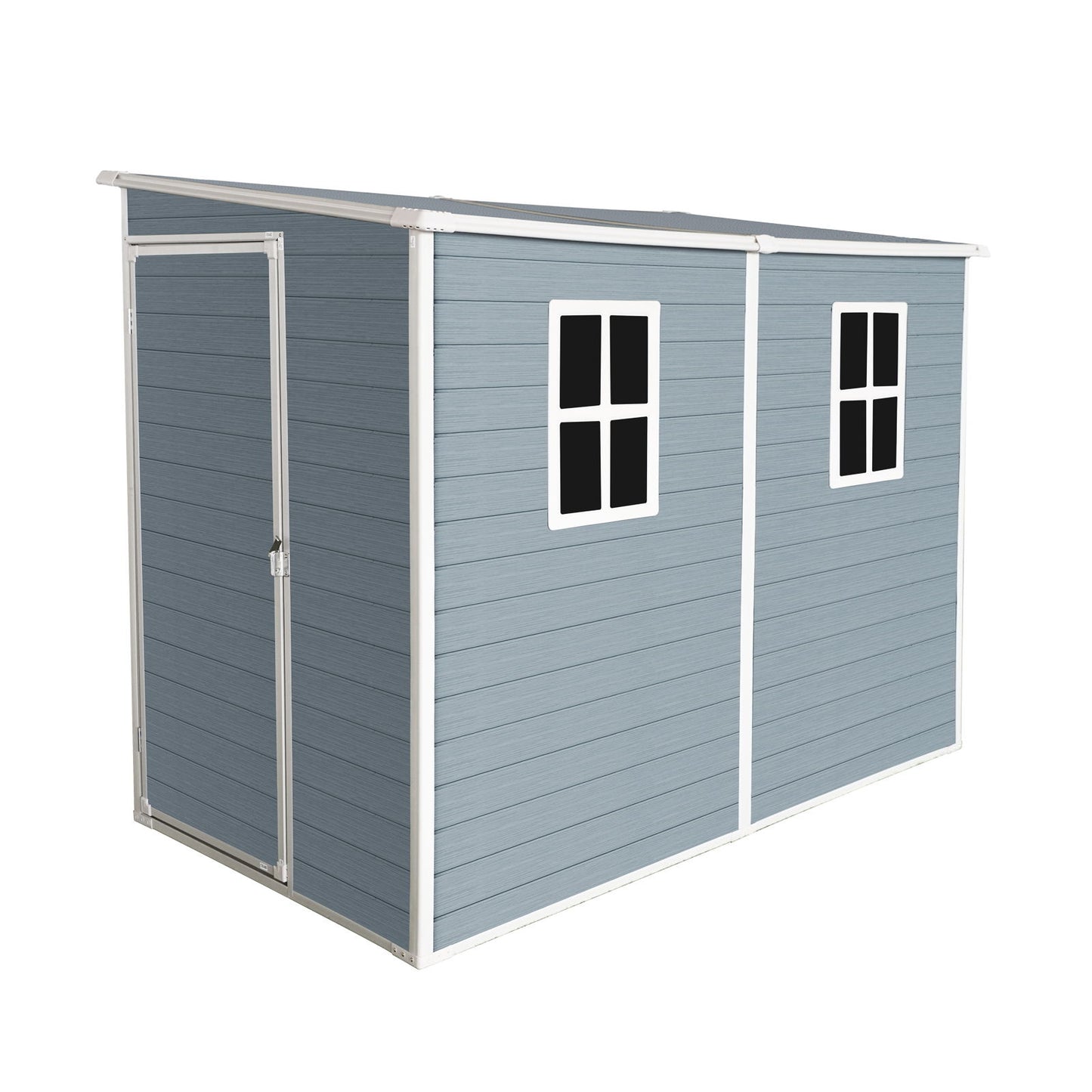 Outdoor Storage Shed With Floor Resin Shed With Two-Window, Waterproof, Lockable Doors For Patio, Yard, Lawn