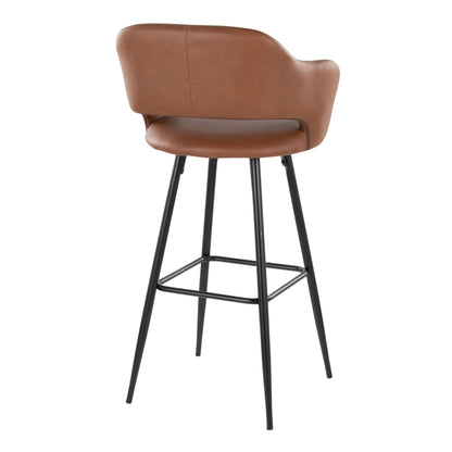 Margarite - Contemporary Fixed Height BarStool With Square Footrest (Set of 2)