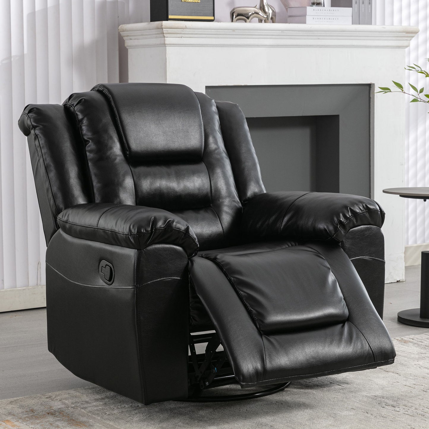 360° Swivel And Rocking Home Theater Recliner Manual Recliner Chair With Wide Armrest For Living Room