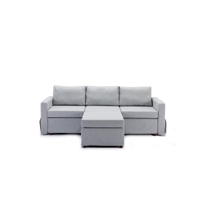 3 Seat Module Sectional Sofa Couch With 1 Ottoman For Living Room, Seat Cushion And Back Cushion Non-Removable And Non-Washable