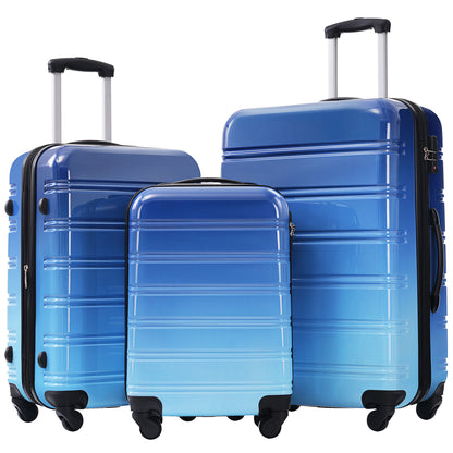 Hardshell Luggage Sets 3 Piece Gradient Color Expandable Suitcase With Spinner Wheels And Tsa Lock Lightweight 20" 24" 28" Available