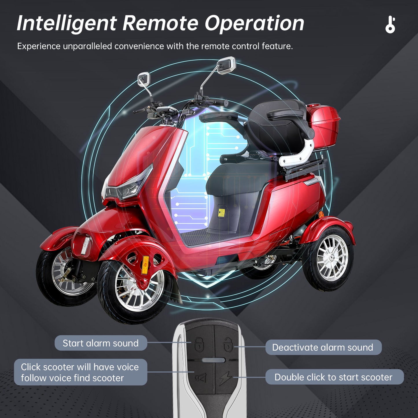 Electric Mobility Scooter With Big Size And High Power - Red