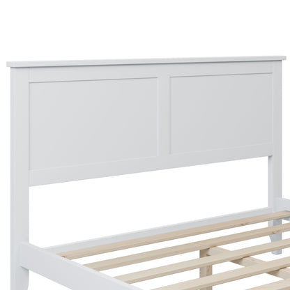 Full Modern Solid Wood Platform Bed - White