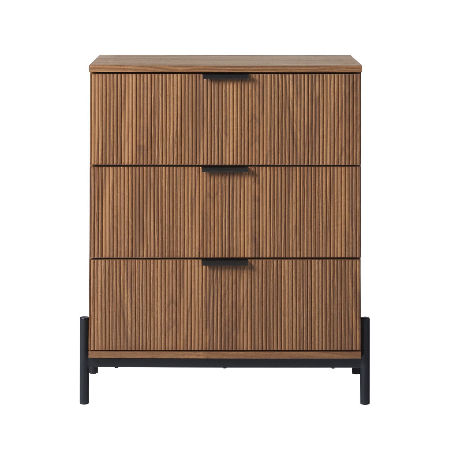 Mid-Century 3 Drawer Chest With Reeded Drawer Fronts