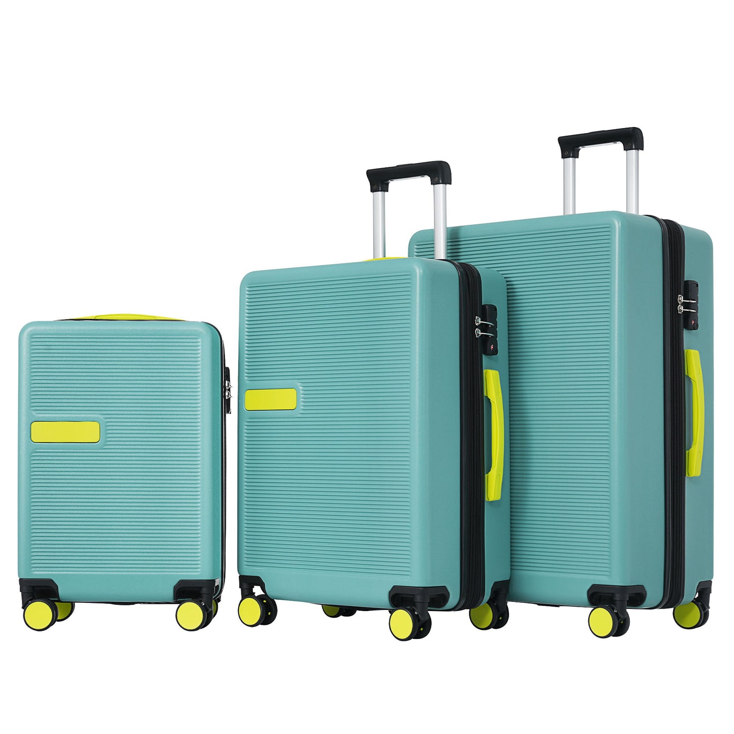 Contrast Color 3 Piece Luggage Set Hardside Spinner Suitcase With Tsa Lock 20" 24' 28" Available