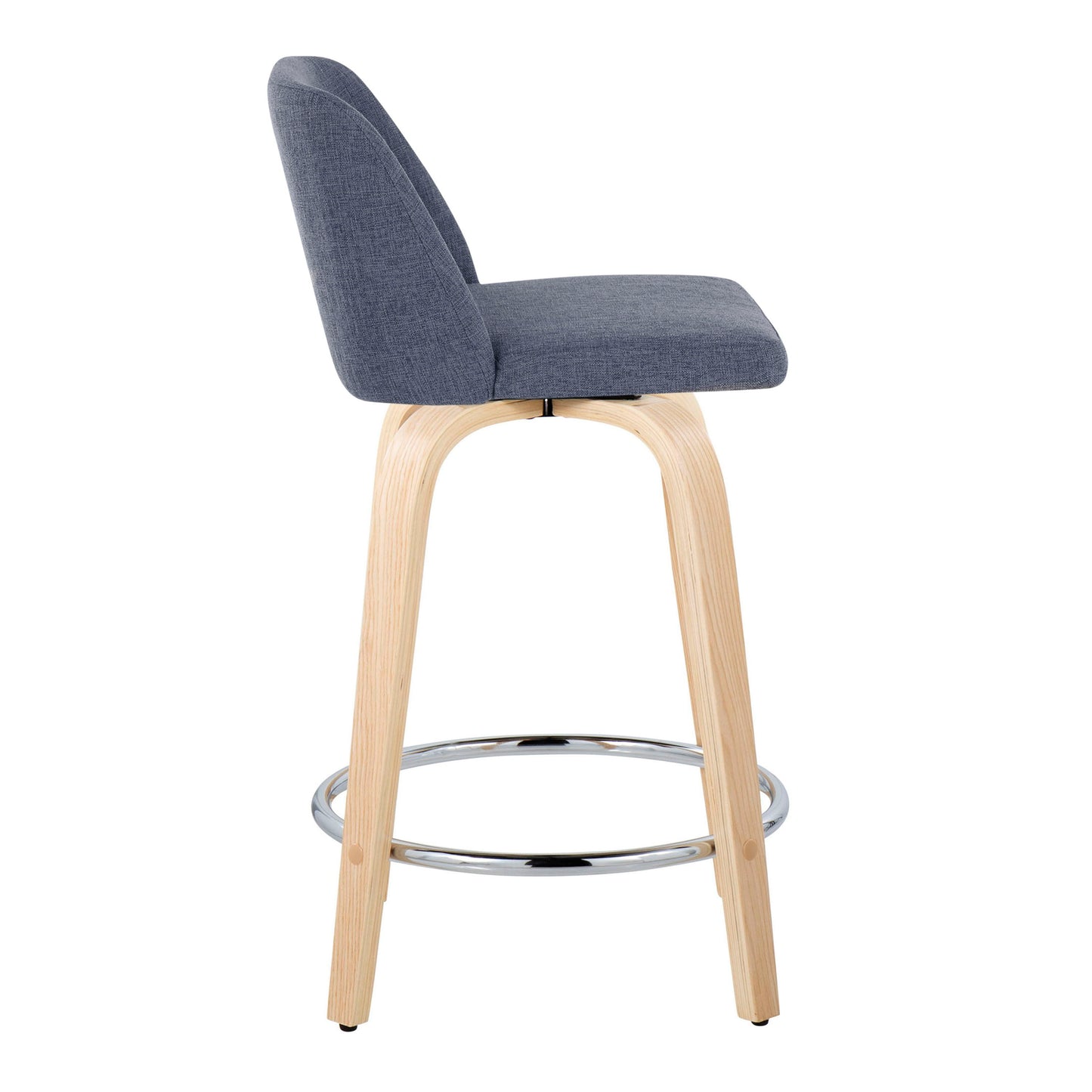 Toriano - Contemporary Fixed Height Counter Stool & Swivel And Round Footrest (Set of 2)