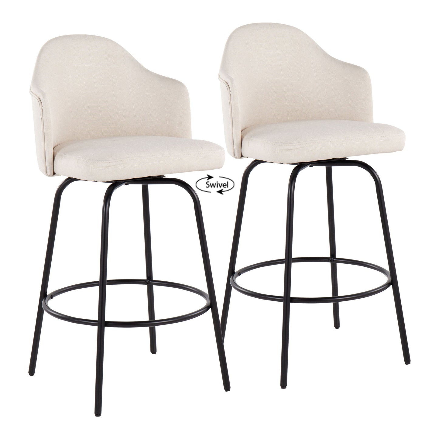 Ahoy - Contemporary Fixed Height Counter Stool (Set of 2)