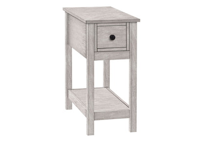 Accent End Table, 2 Tier, Narrow, Lamp, Storage Drawer, Charming Design