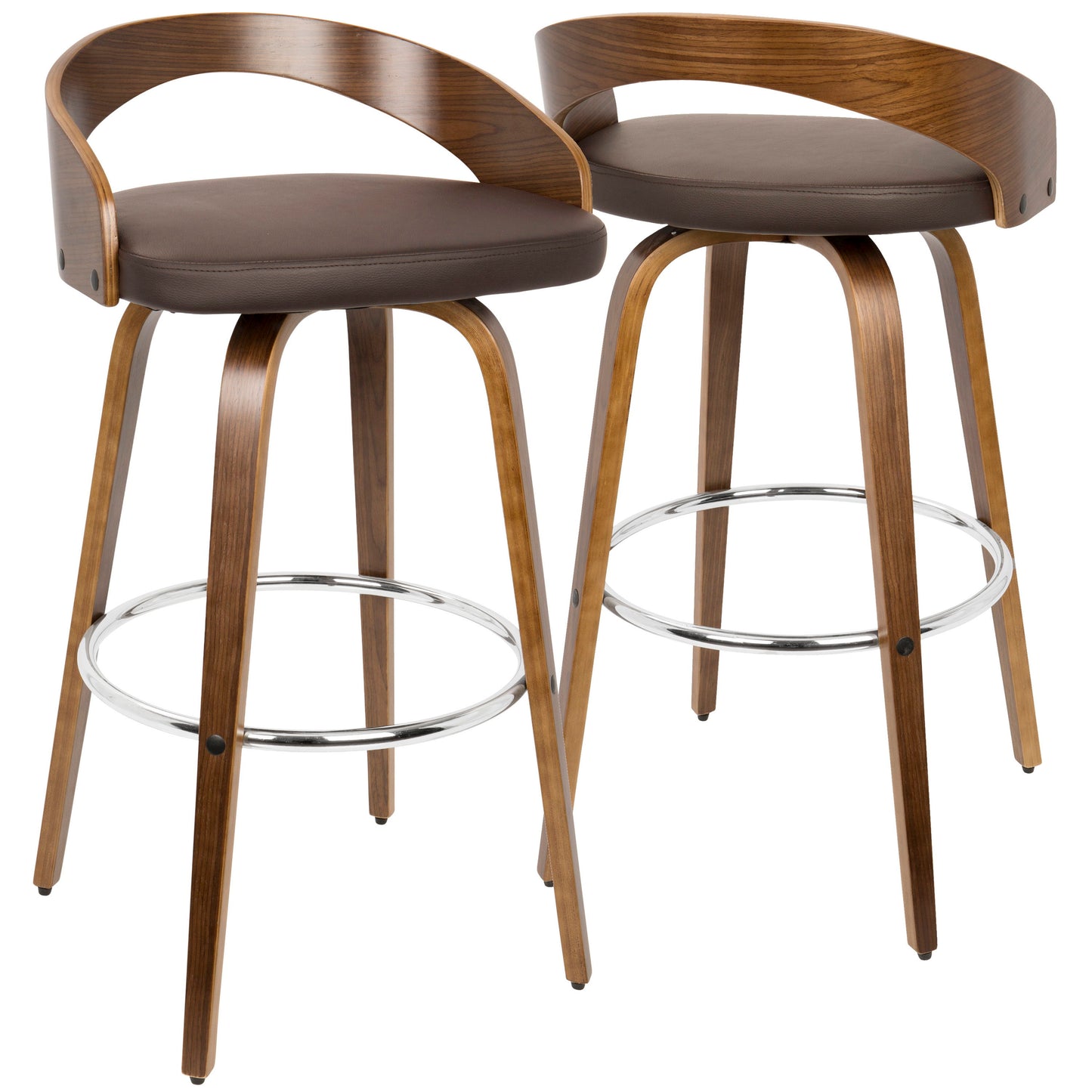 Grotto - Mid Century Elegant Design Modern Barstool With Swivel (Set of 2)